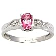 14K White Gold Pink Sapphire and Diamond Ring