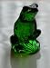 Lalique Crystal Sitting Frog Green