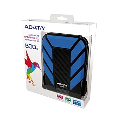 Adata Dash Drive Durable HD710 500 GB External Hard Drive Portable (Blue)