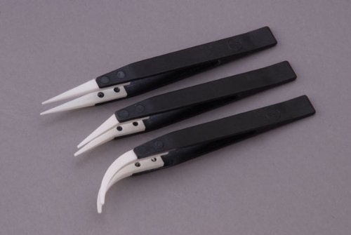 Aven Ceramic Tweezers w/ESD Safe Plastic Body,3 pc Set