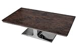 BRAND NEW BROWN MARBLE COFFEE TABLE WITH STAINLESS STEEL BASE
