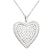 Sterling Silver White Crystal Heart Locket Pendant, 18