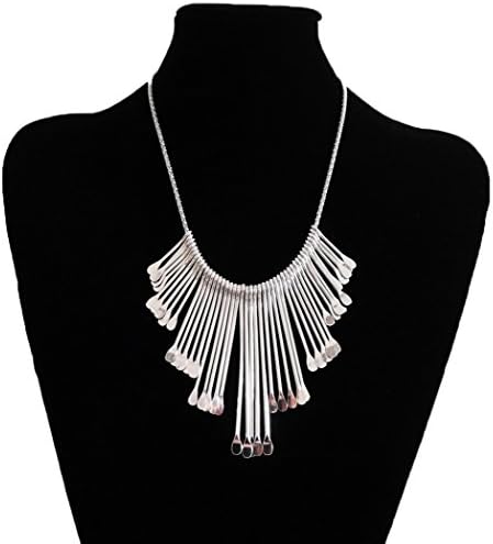 Kai White Orchid's Fashion Necklace Bib Statement Newest Design (Silver)