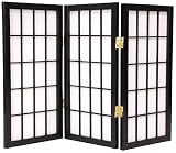 2ft. Window Pane Desktop Japanese Shoji Privacy Screen Room Divider - 3, 4, 5, or 6 Panels - 6 Colors
