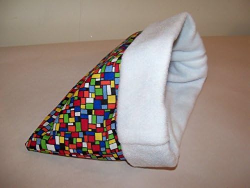 Colorful Block Print XL Fleece/Cotton Guinea Pig Pouch Bag Cozy Bed Snuggle Ferret Rat 11