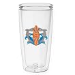 Sharks with Surfboard 16 oz Insulated Beverage Tumbler, Clear