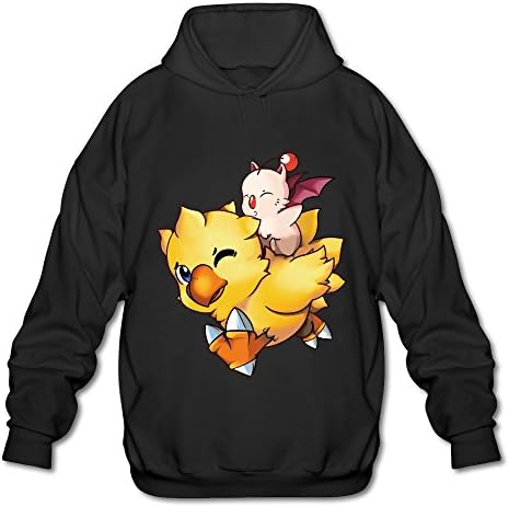 Shaningway Men's Final Fantasy Mog And Chocobo Hoody Black