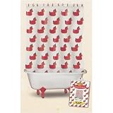 Red Devil Rubber Duck Duckie Ducky Vinyl SHOWER CURTAIN