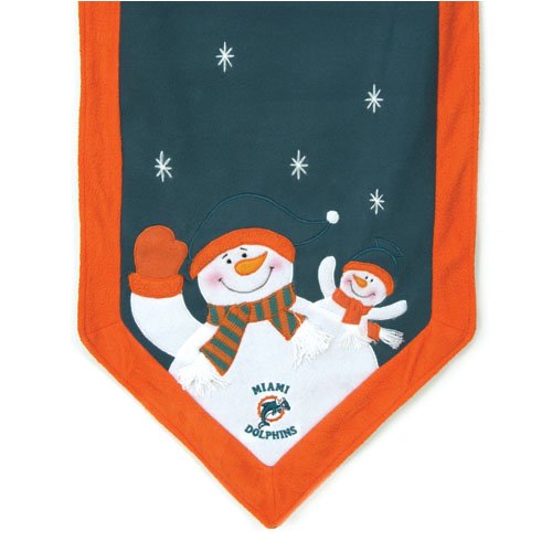 Miami Dolphins Snowman Table Runner