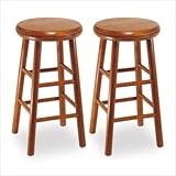 24" Backless Swivel Counter Stool (Set of 2)