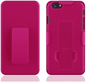 Optionz iPhone 6 Case Slim Hard Shell Belt Clip Holster with Swivel Clip and Kickstand. Protective Case Compatible with Apple iPhone 6 4.7 inch cell phone (Pink)