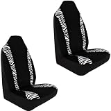 White Zebra Tiger Animal Print Stripped Design Car Truck SUV Universal-Fit Seat Covers - PAIR White Zebra Tiger Animal Print Stripped Design Car Truck SUV Universal-Fit Seat Covers - PAIR