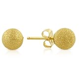 14K Yellow Gold 6mm Laser-Cut Ball Earrings