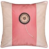 EXP Decorative Handmade Silky Pink & Peach Cushion Cover / Pillow Sham - Golden Sunflower Design