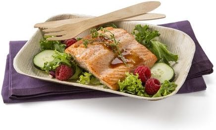 Leafware Natural Palm Leaf Rectangular 9 x 6 Inch Dessert Tray, 25 Count