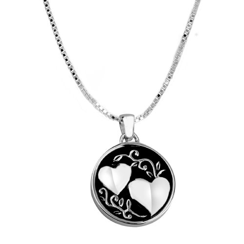 Sterling Silver “A Sister Is Someone To Dream, Cry, Sing, Laugh with” Reversible Pendant with Hearts, 18″