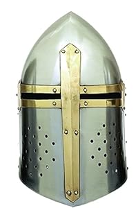 Benzara Metal Crusader Helmet Can Be Clubbed with Small Decorative Items