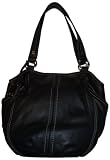 Women's Tignanello Purse Leather Handbag Power Pebble Round Shopper Black