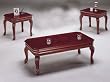 Cherry Finish Occasional Table Set By Coaster Furniture