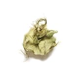 JousJous.com Green Handmade Felt & Silk Thread Snowflakes Brooch, 3" Diameter