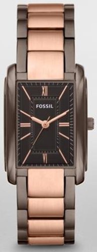 Fossil Adele Three Hand Stainless Steel Watch - Brown and Rose