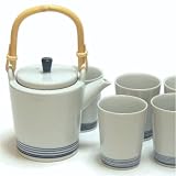 青独楽 土瓶＋ミニ煎茶碗5個セットの画像