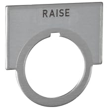 Siemens 52NL19 Heavy Duty Inscribed Legend Plate, Water and Oil Tight, Class 51 and 52, 1-7/16" Height, 2" Width, "Raise" Inscription
