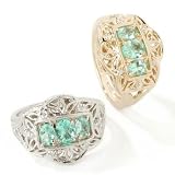 14K White or Yellow Gold Paraiba Tourmaline & Diamond Ring