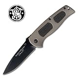 Smith & Wesson SW4000GB Swat Medium Liner Lock Knife, Black and Gold