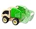 Wonderworld Green Miniature Wooden Dumper Push Toy - Real Rubber Tires +  Bonus Driver Included