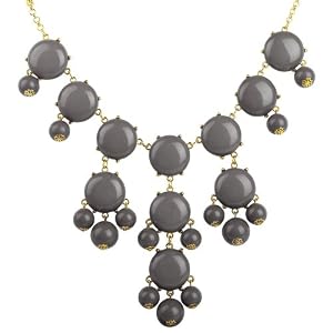 Gray Bubble Necklace, Dark Gray Statement Necklace(Fn0508-Dark Gray)