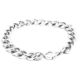 Men's Stainless Steel 10mm Flat Curb Chain Bracelet 8.75"