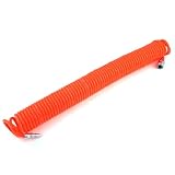 uxcell コイルエアホース　コンプレッサーエアツール　15M長さ 8mm x 5mm 柔軟PU製　レッド