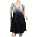 Black White Stripe Print Plus Size Mini Dress