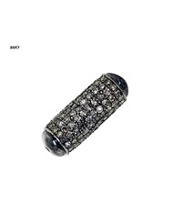 20*7mm Diamond Pave Bead Finding Sterling Silver Antique Style Jewelry
