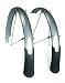 Planet Bike Cascadia ATB Front and Rear Bicycle Fender Set with 130mm Mud Flaps (Silver Aluminum, 60mm Wide)