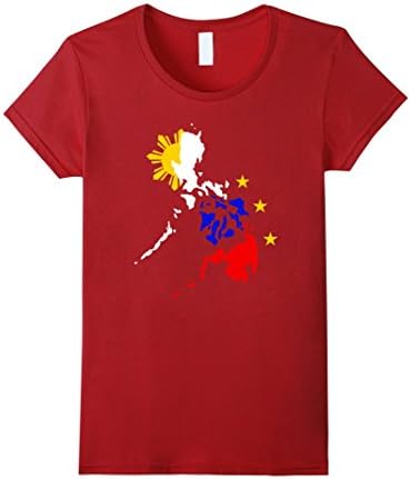 Women's Philippines Map Shirt for Men, Women &amp; Kids Medium Cranberry