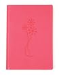Pink Embossed Flower Leather Journal - Lined