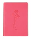 Pink Embossed Flower Leather Journal - Lined