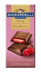 Ghirardelli Chocolate Bar, Dark & Raspberry, 3.5-Ounce Bars (Pack of 6)