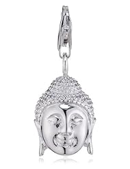 VINANI brand Germany 925 Sterling Silver Charm Pendant Buddha Head big shiny HBKF