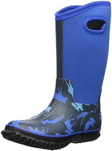 Hatley Little Boys' All-Weather Boots Blue Moose, Blue, 8