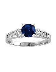 1.28ct tw Round Sapphire and Diamond Ring set in 14k Gold