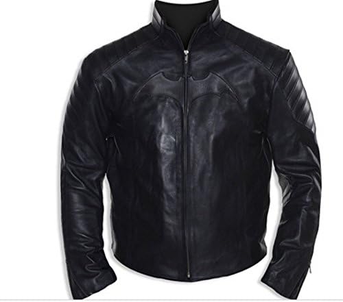 Handmade Fitters Men Batman Model Leather Jacket - XX-Large - Black