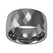 Tungsten 12mm Diamond-Shape Faceted Comfort Fit Domed Band Ring