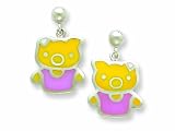 Sterling Silver Pig Resin Earrings