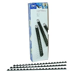 GBC CombBind Binding Spines, 0.25 Inch Spine Diameter, 25 Sheet Capacity, Black, 100 Spines per Pack (4000020)