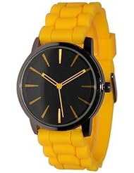 New Geneva Yellow w/ Black Silicone Watch