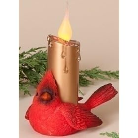  Happy Holidays LED Cardinal Christmas Candle Lamp