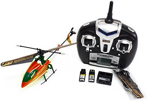 Hobby Level 4 Ch 2.4 Ghz Single Rotor RC 6879 Indoor-Outdoor Helicopter, Orange & White - Red & White - Colors May Vary